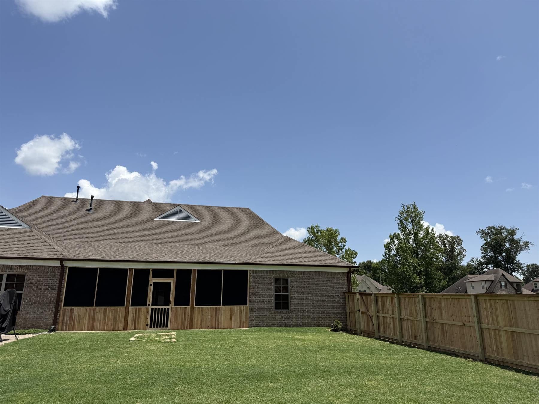 Custom cedar privacy fence installed by Marlin Services LLC in Memphis, TN